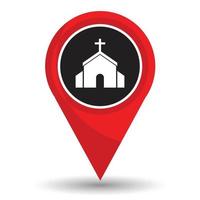Pointer with church icon vector