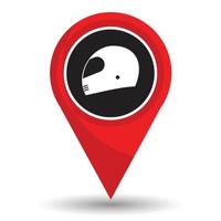 Pointer location with helmet icon vector