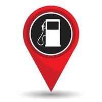 Pointer location with petrol station icon vector