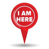 Pointer location with i am here text vector