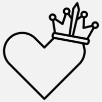 crown icon and heart vector