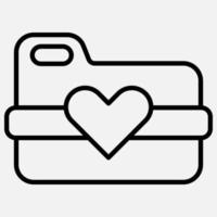 folder icon and heart vector