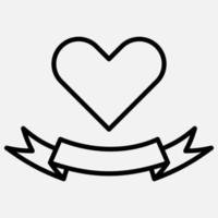 icono de cinta y corazón vector