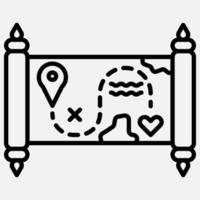 icono de mapa y corazón vector