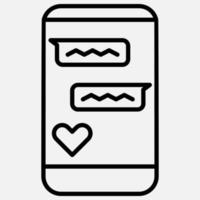 smartphone icon and heart vector