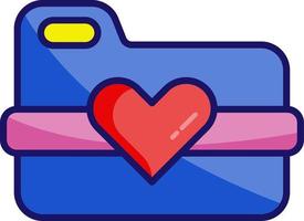 folder icon and heart vector