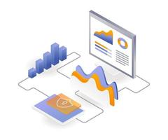 seguridad de los datos de análisis de la aplicación de teléfono inteligente vector