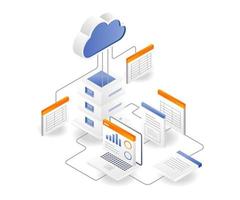 Red de base de datos de documentos del proceso de análisis del servidor en la nube