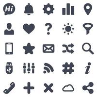 Ui Web Icon Set - vector illustration . ui, web, find, search, help, question, support, email, add, new, brightness, cloud, storage, icons .