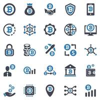 Bitcoin Icon Set - vector illustration . bitcoin, cryptocurrency, investment, bitcoins, crypto, currency, icons .