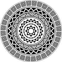 Tribal Mandala pattern, Abstract Circular Polynesian mandala, Polynesian Hawaiian tattoo style vector ornament design