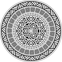 Tribal geometric mandala design, Polynesian Hawaiian tattoo style pattern, Boho mandala illustration vector