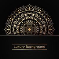 luxury circular mandala decorative background. Islamic background in gold color for Wedding card, poster, cover, banner. Vector illustration