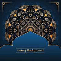 Luxury mandala background golden arabesque pattern, decorative Islamic east style for Wedding card, Cover, brochure, flyer, banner vector