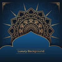 Luxury mandala background arabesque pattern with golden color, arabic islamic east style vector