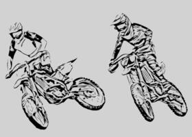 vector de silueta de salto de motocross