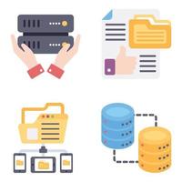 conjunto de iconos planos de big data vector