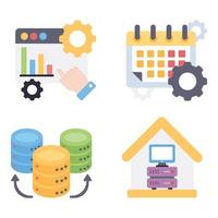 Business Intelligence Flat Icons Sets vector