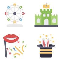 Carnival Flat Icons Sets vector