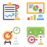 Business Strategy Flat Icons vector