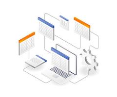 proceso y configuración de la base de datos de red vector