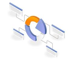 Description of the application pie chart infographic vector