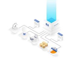 Server network for investment business vector