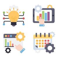 Business Intelligence Flat Icons Sets vector