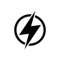 Lightning, electric power vector logo design element. Energy and thunder electricity symbol concept. Lightning bolt sign in the circle. Flash vector emblem template. Power fast speed logotype