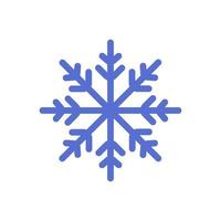 Conjunto de invierno de copo de nieve de silueta de icono azul aislado sobre fondo blanco ilustración vectorial. vector