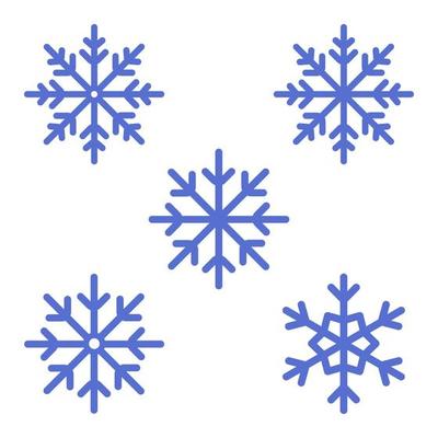 White Snowflakes On Blue Background. Vector Winter Isolated Icons. Simple  Line Style 29803056 Vector Art at Vecteezy