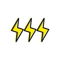 Lightning, electric power vector logo design element. Energy and thunder electricity symbol concept. Lightning bolt sign in the circle. Flash vector emblem template. Power fast speed logotype