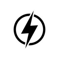 Lightning, electric power vector logo design element. Energy and thunder electricity symbol concept. Lightning bolt sign in the circle. Flash vector emblem template. Power fast speed logotype