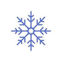 Conjunto de invierno de copo de nieve de silueta de icono azul aislado sobre fondo blanco ilustración vectorial. vector