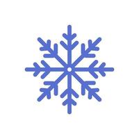 Conjunto de invierno de copo de nieve de silueta de icono azul aislado sobre fondo blanco ilustración vectorial. vector