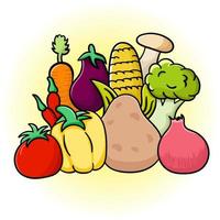 ilustración de una variedad de verduras frescas