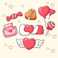 funny illustration of Valentine Elements collection vector