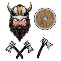 ilustración de elemento de conjunto vikingo vector