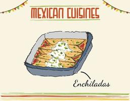 Enchilada Mexican traditional food vector