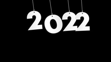 White 2022 happy new year texts on transparent background