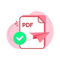 send with PDF format file concept illustration flat design vector eps10. simple, modern graphic element for landing page, empty state ui, infographic, icon