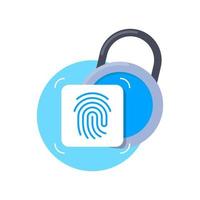 lock, secure or open with fingerprint concept illustration flat design vector eps10. modern graphic element for landing page, empty state ui, infographic, icon