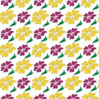 Red and Yellow Allamanda flower  Seamless Pattern Design vector