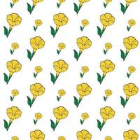Yellow Allamanda flower and leaf Seamless Pattern Design vector