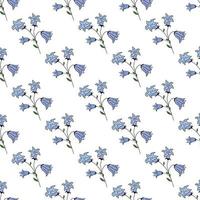 Bluebell flower Seamless Pattern Design vector