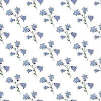 Bluebell flower Seamless Pattern Design vector