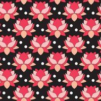lotus flower and dot Seamless Pattern Design vector