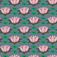 Waterlily Seamless Pattern Design vector