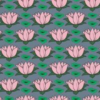 Waterlily Seamless Pattern Design vector