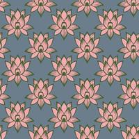 Waterlily flower Seamless Pattern Design vector